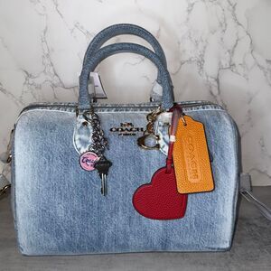 Coach Large Loved Denim Rowan With Charms